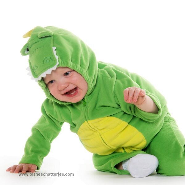 Baby dressed in dragon costume