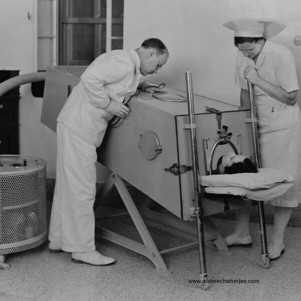 One of the first iron lungs in history