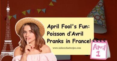 The text and image together shows the topic of the blog - about April Fool's day in France