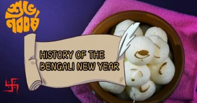 The image of famous Bengali sweet and the title of the blog about Bengali new year is given