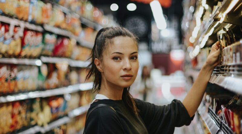 The image shows that the blog is about a woman in a grocery store